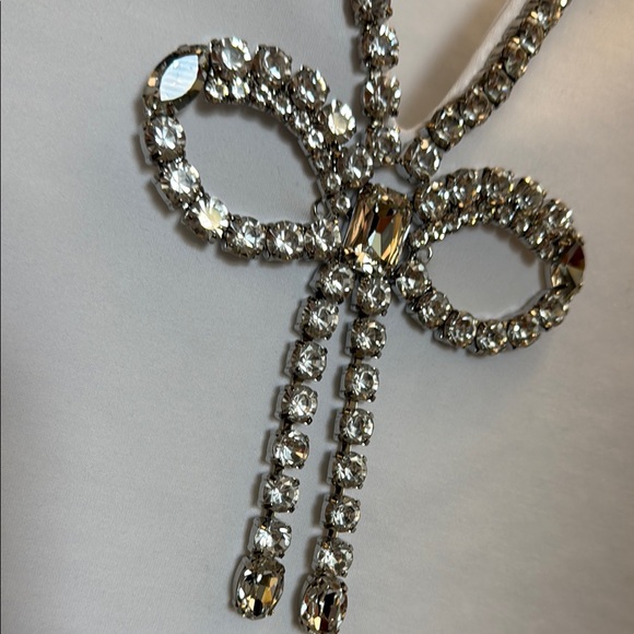 AREA White Dress with Crystal Detail - Picture 12 of 12